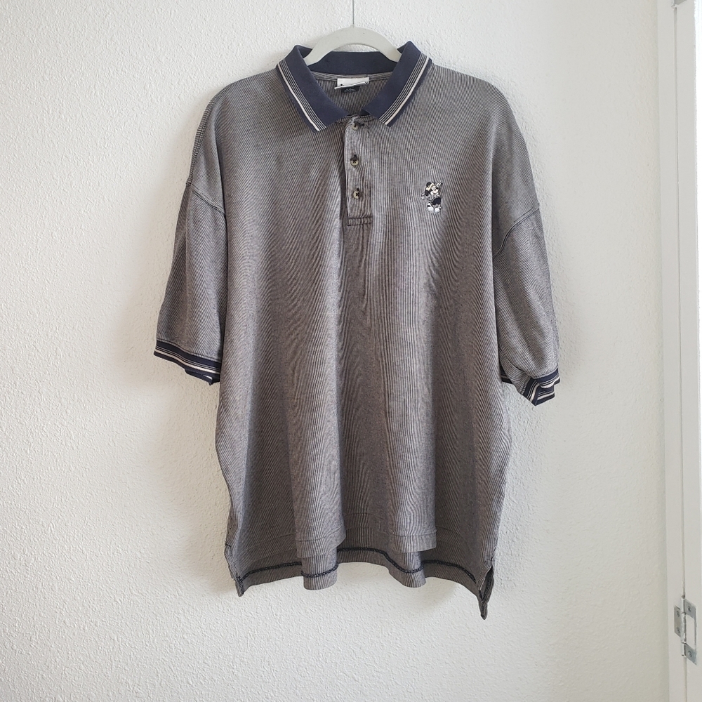 #Disney World Polo Shirt Pinstripe stretch cotton#